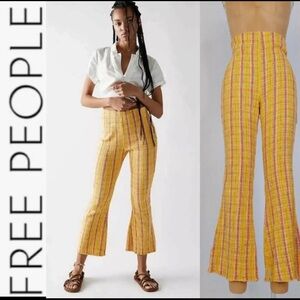 Free People Fine Line Pants Yellow Combo ✨ Size XS